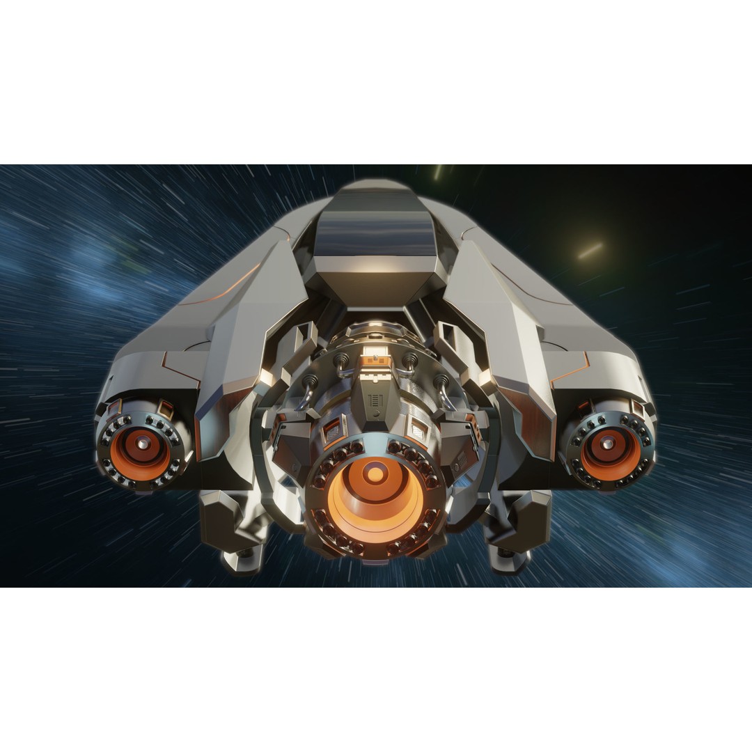 MecFlyes Spaceship 3D Model – High Poly Sci-Fi Vehicle, FBX - View 5