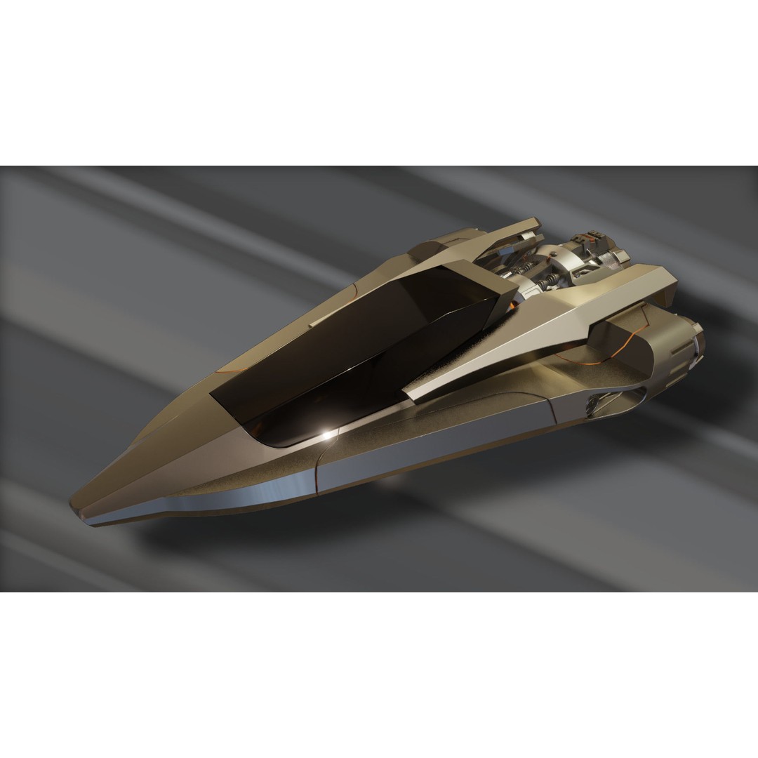 MecFlyes Spaceship 3D Model – High Poly Sci-Fi Vehicle, FBX - View 6