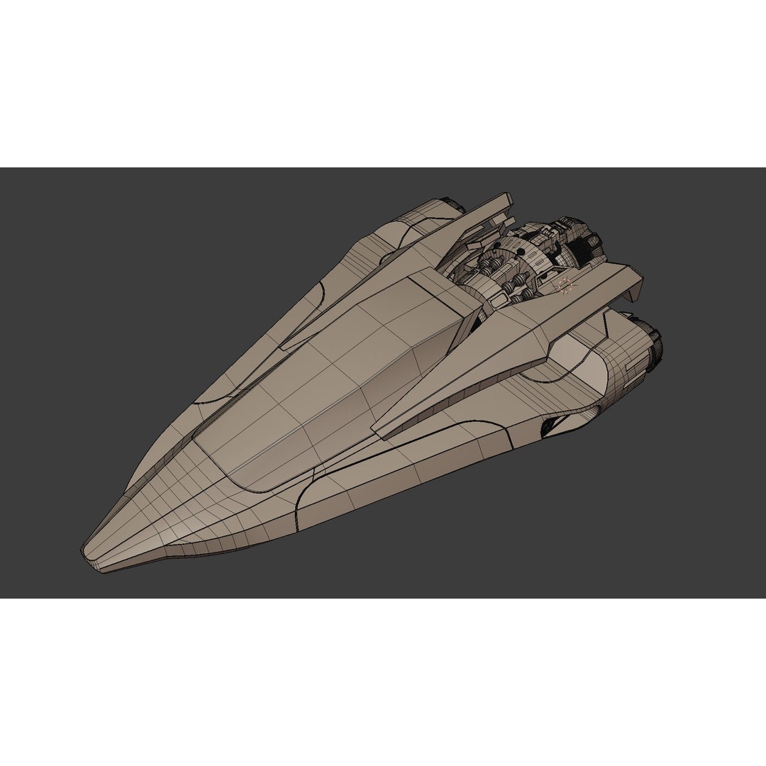 MecFlyes Spaceship 3D Model – High Poly Sci-Fi Vehicle, FBX - View 7