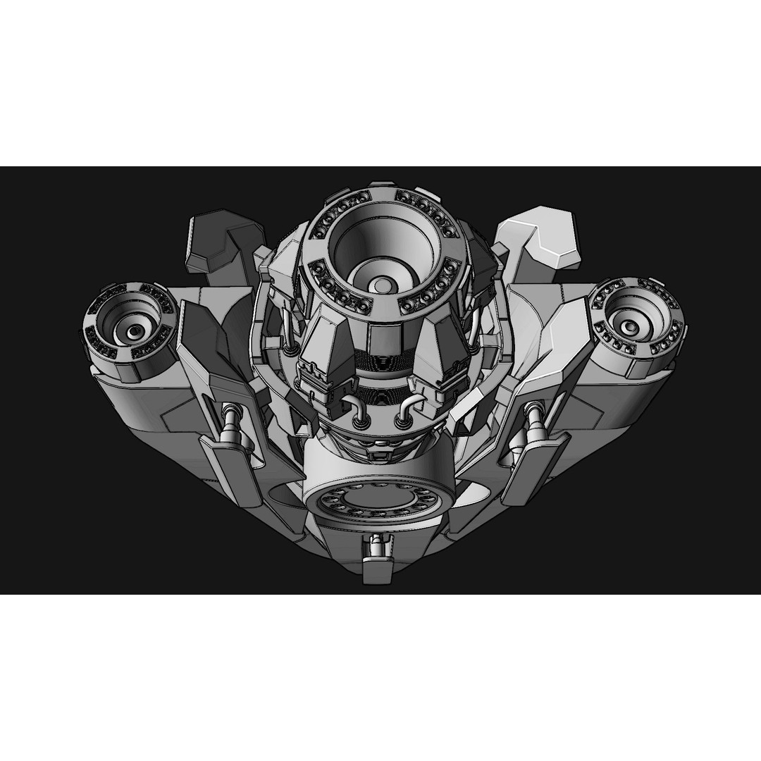 MecFlyes Spaceship 3D Model – High Poly Sci-Fi Vehicle, FBX - View 8