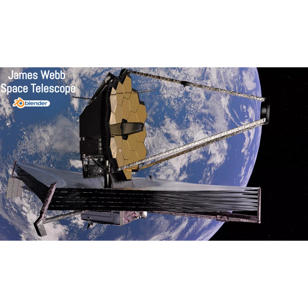 James Webb Space Telescope 3D Model – Low Poly PBR Animation Asset - View 2