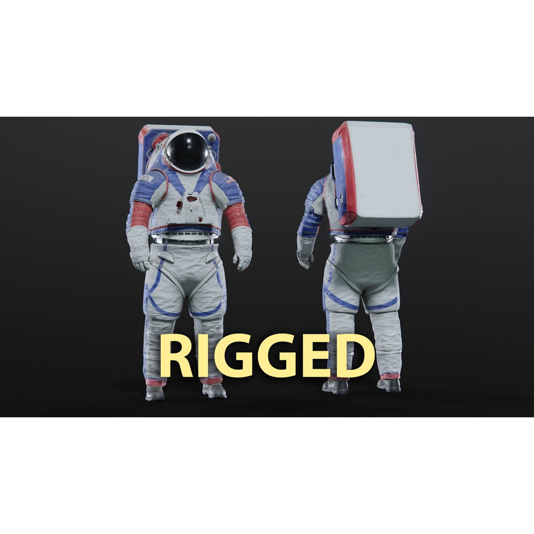 XEMU Artemis Spacesuit 3D Model – High Poly Rigged Character, FBX - View 3