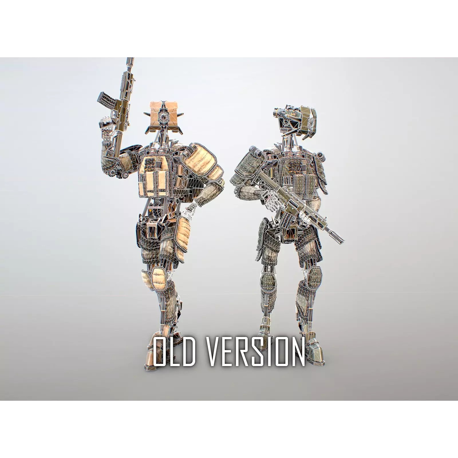 Sci-Fi Military Robot Soldier - Low-Poly Game-Ready 3D Model