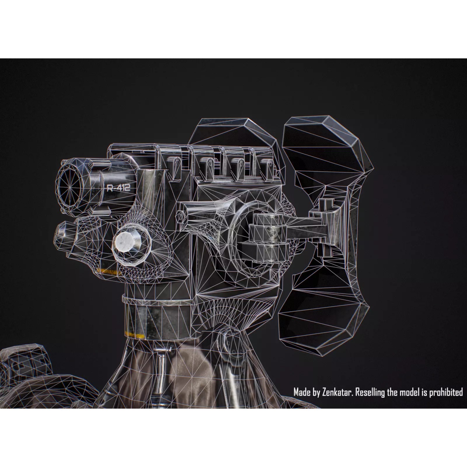 Sci-Fi Military Robot Soldier - Low-Poly Game-Ready 3D Model - View 28