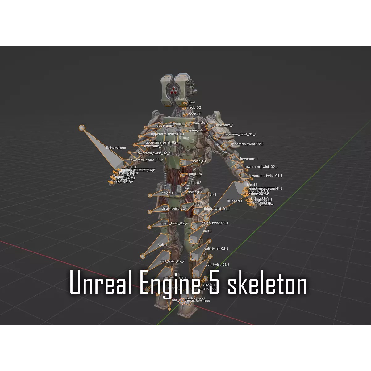 Sci-Fi Military Robot Soldier - Low-Poly Game-Ready 3D Model - View 35
