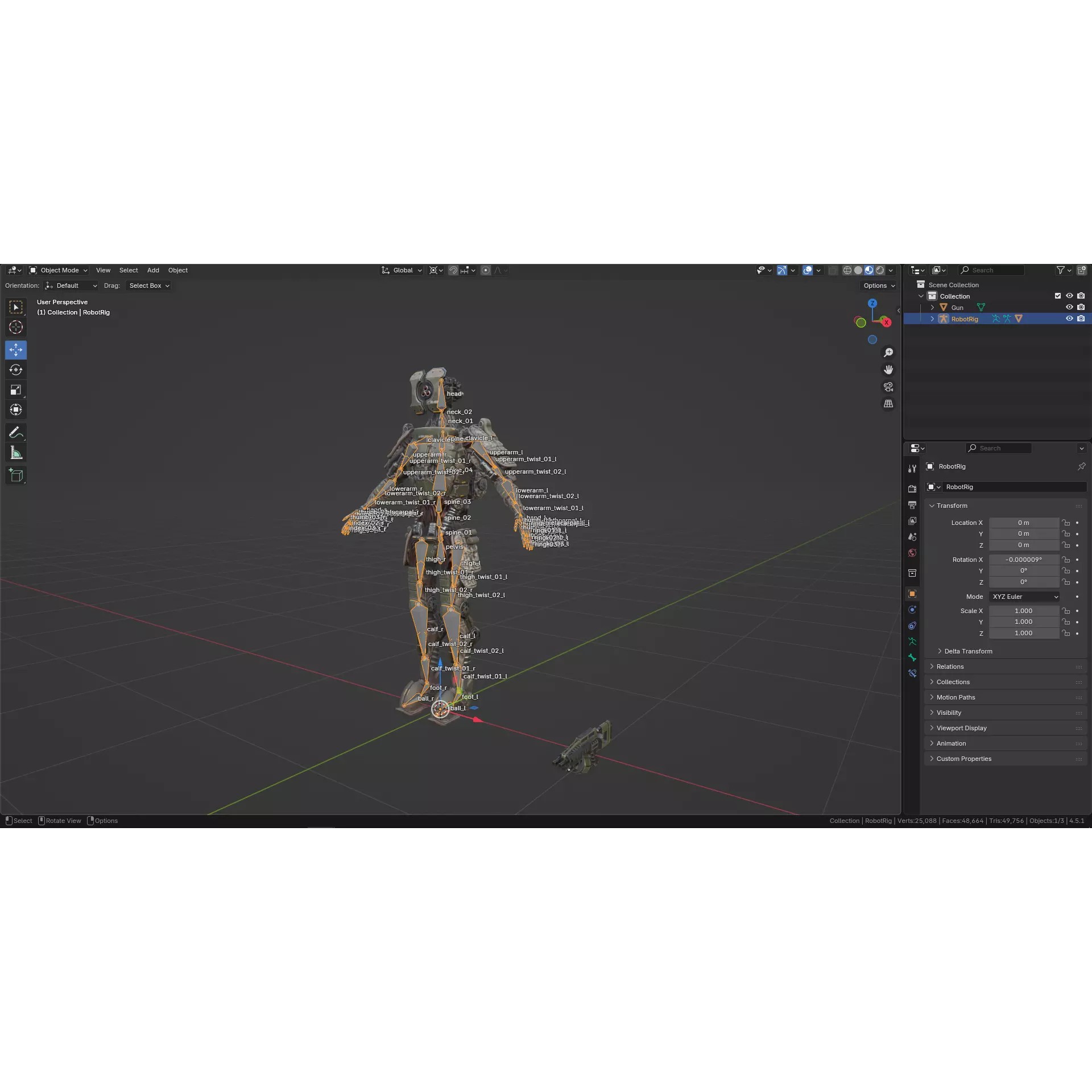 Sci-Fi Military Robot Soldier - Low-Poly Game-Ready 3D Model - View 36