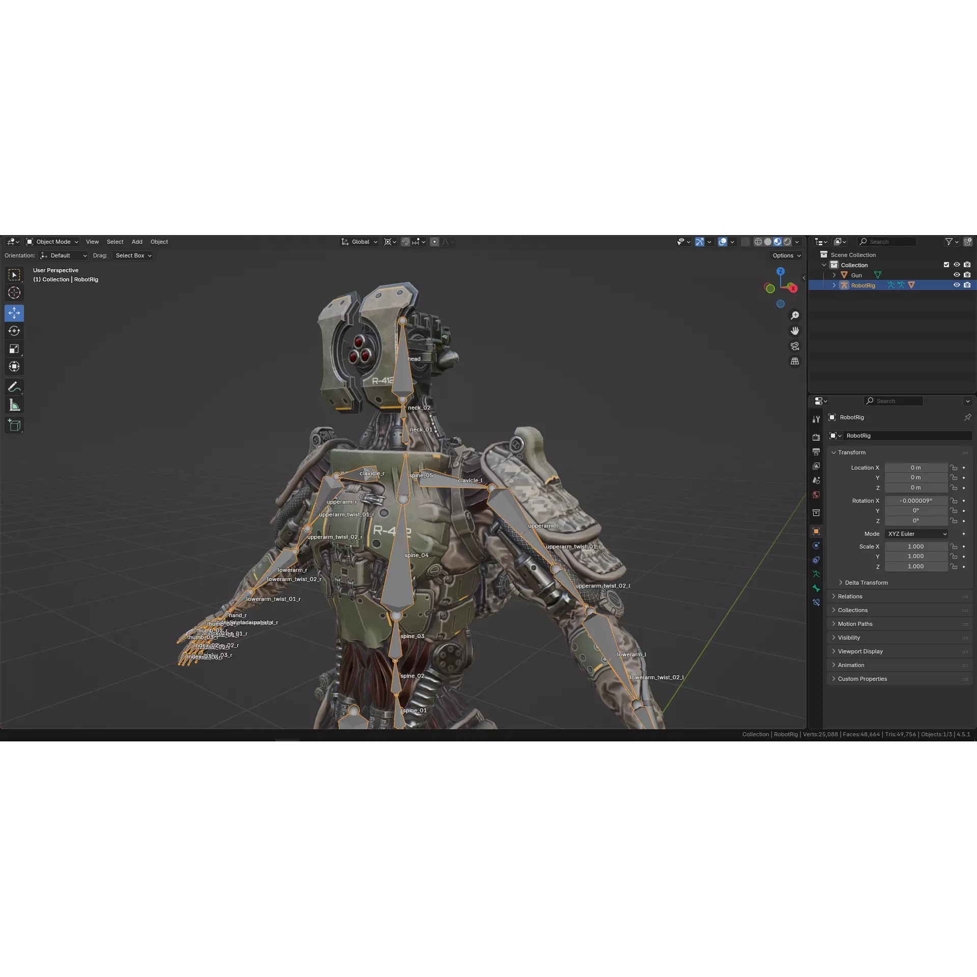 Sci-Fi Military Robot Soldier - Low-Poly Game-Ready 3D Model - View 37