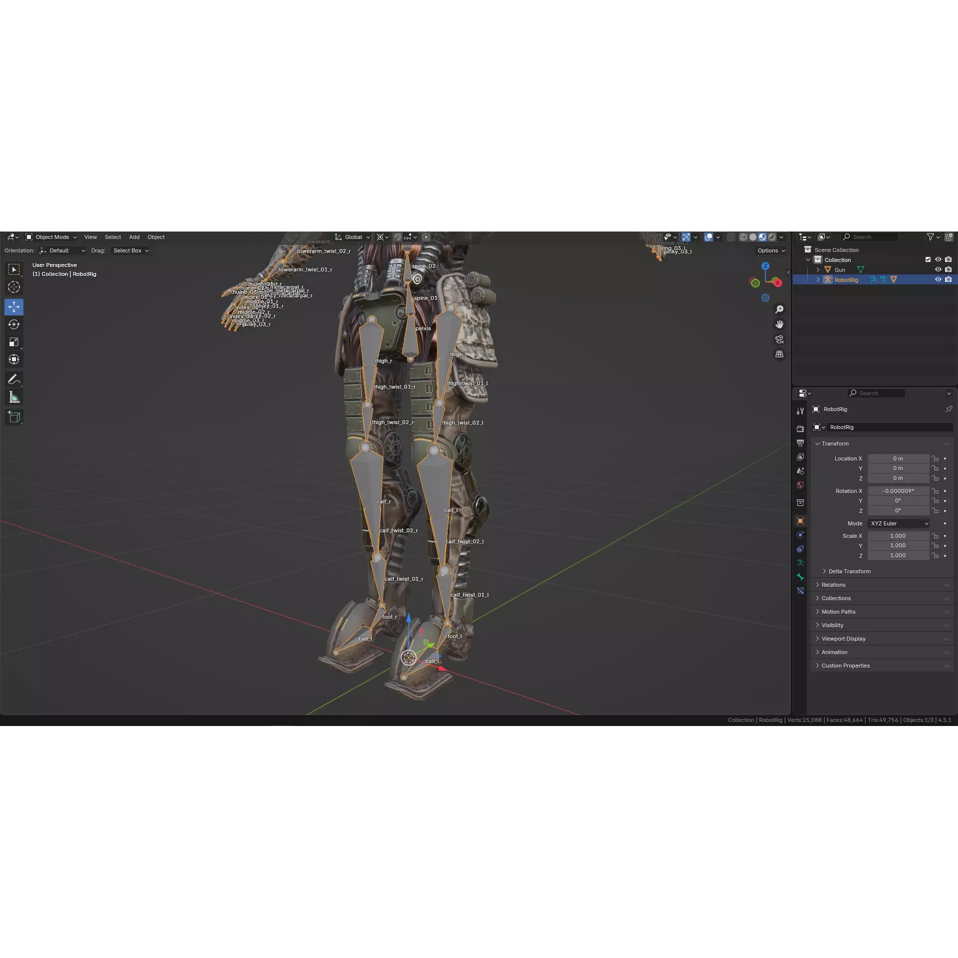 Sci-Fi Military Robot Soldier - Low-Poly Game-Ready 3D Model - View 38