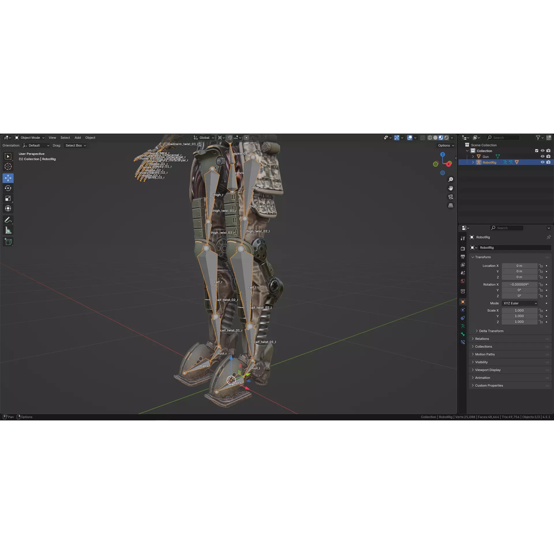 Sci-Fi Military Robot Soldier - Low-Poly Game-Ready 3D Model - View 40