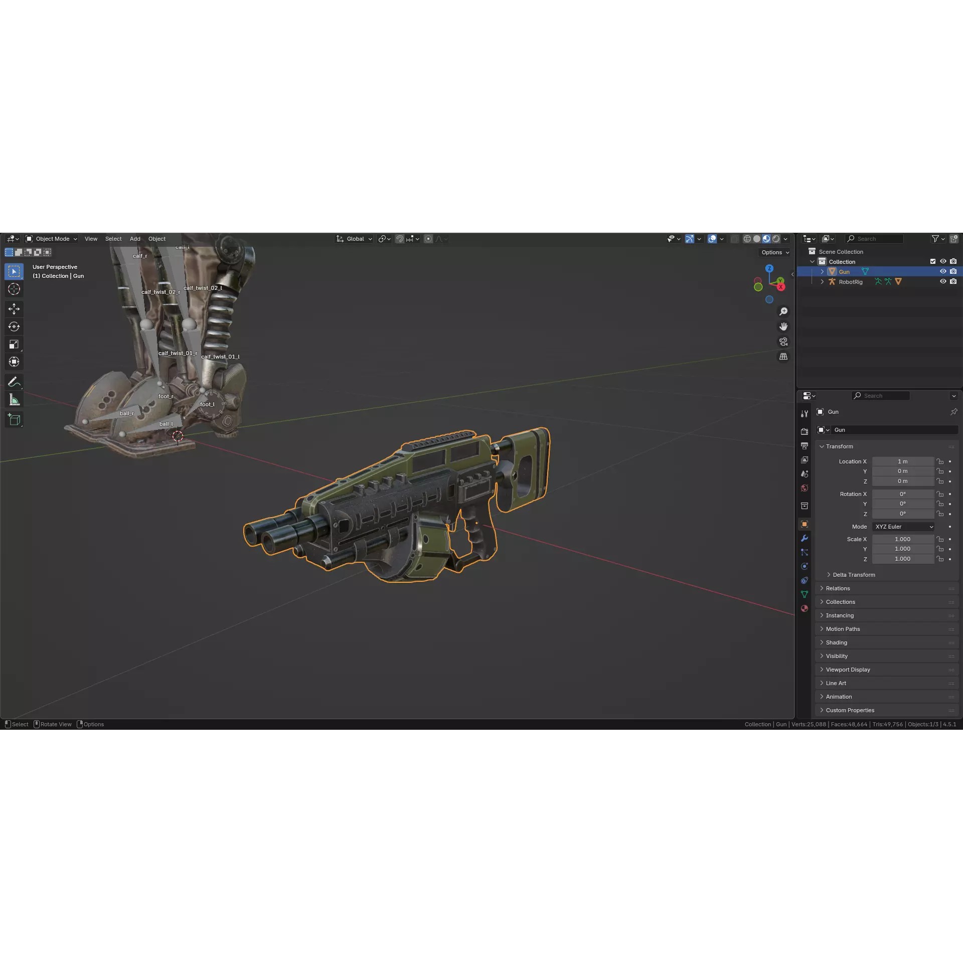Sci-Fi Military Robot Soldier - Low-Poly Game-Ready 3D Model - View 41