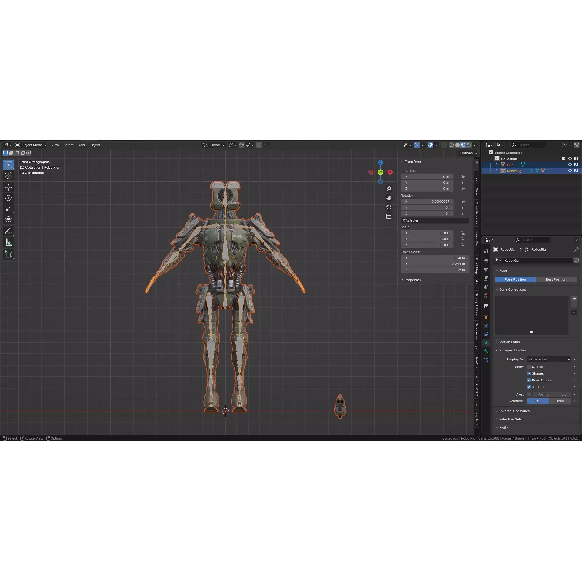 Sci-Fi Military Robot Soldier - Low-Poly Game-Ready 3D Model - View 42