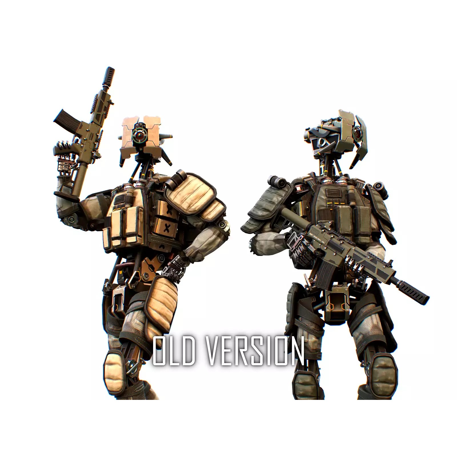 Sci-Fi Military Robot Soldier - Low-Poly Game-Ready 3D Model - View 45