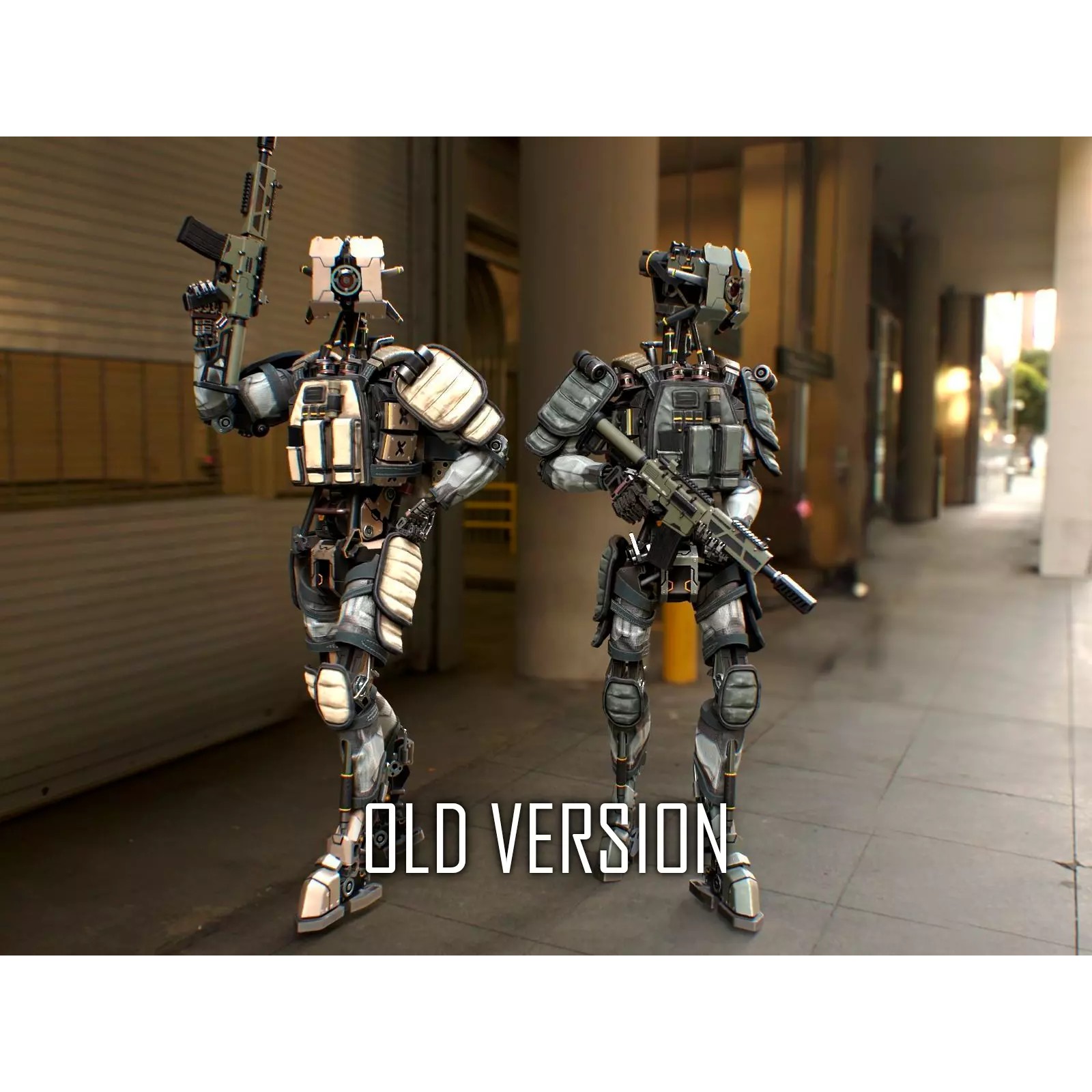 Sci-Fi Military Robot Soldier - Low-Poly Game-Ready 3D Model - View 46