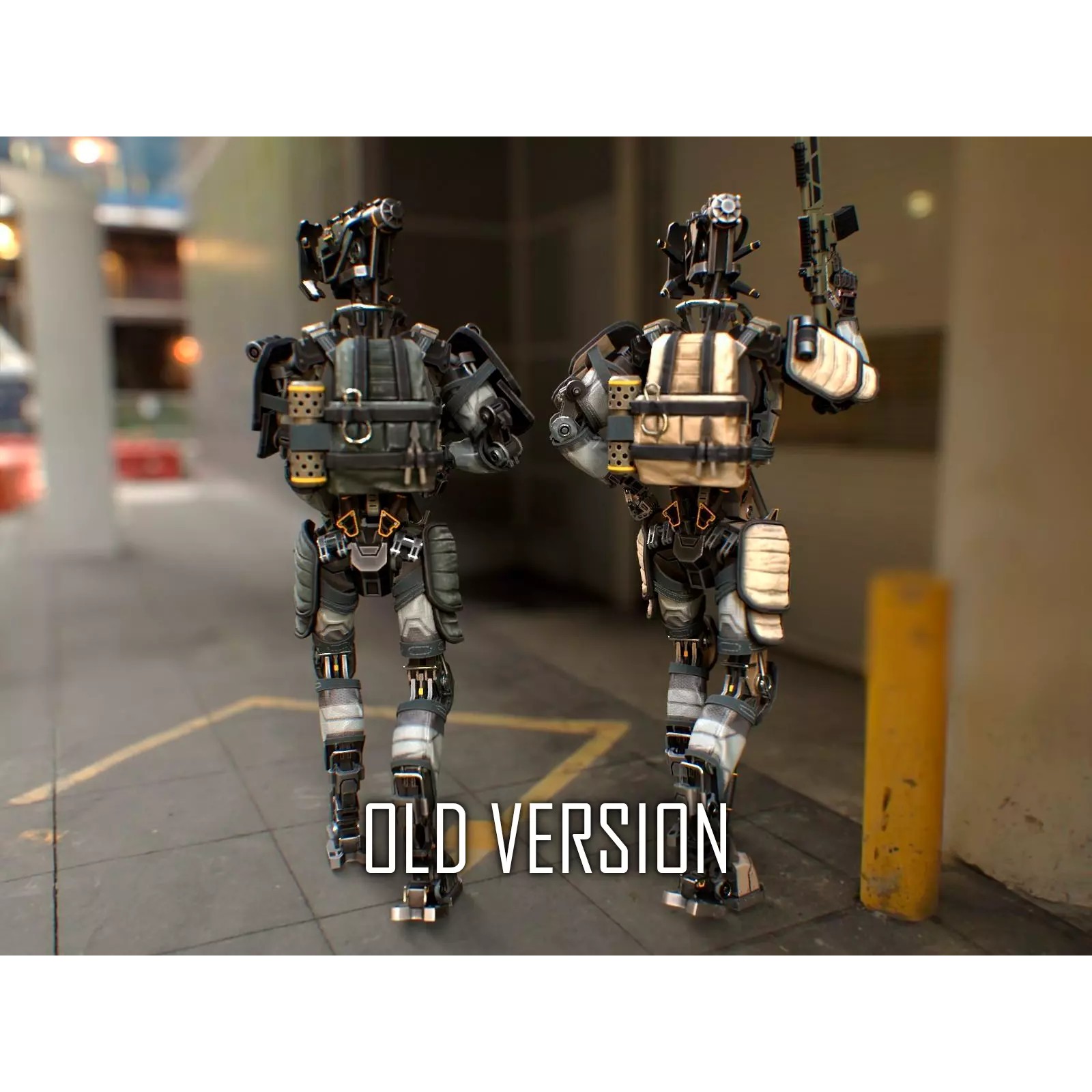 Sci-Fi Military Robot Soldier - Low-Poly Game-Ready 3D Model - View 47