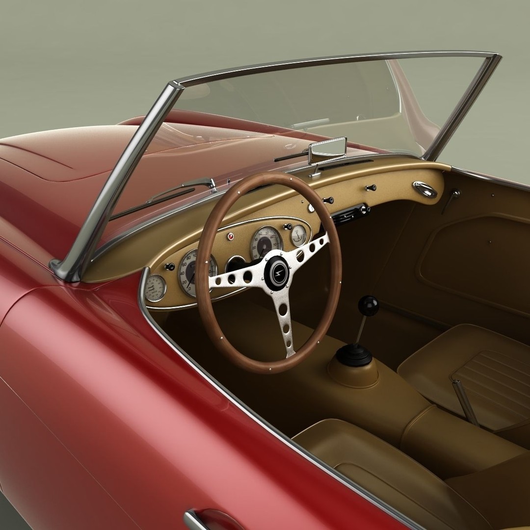 Austin-Healey 3000 3D Model – High Poly Classic Car, FBX, OBJ - View 10