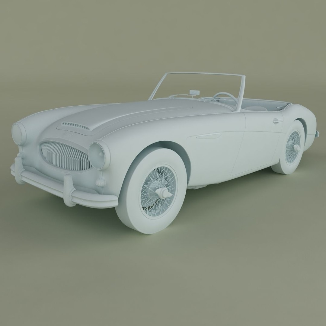Austin-Healey 3000 3D Model – High Poly Classic Car, FBX, OBJ - View 12