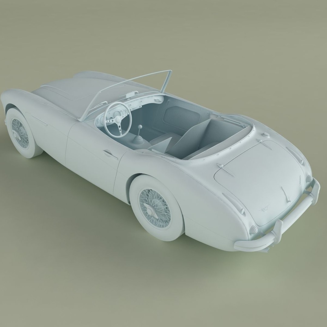 Austin-Healey 3000 3D Model – High Poly Classic Car, FBX, OBJ - View 14
