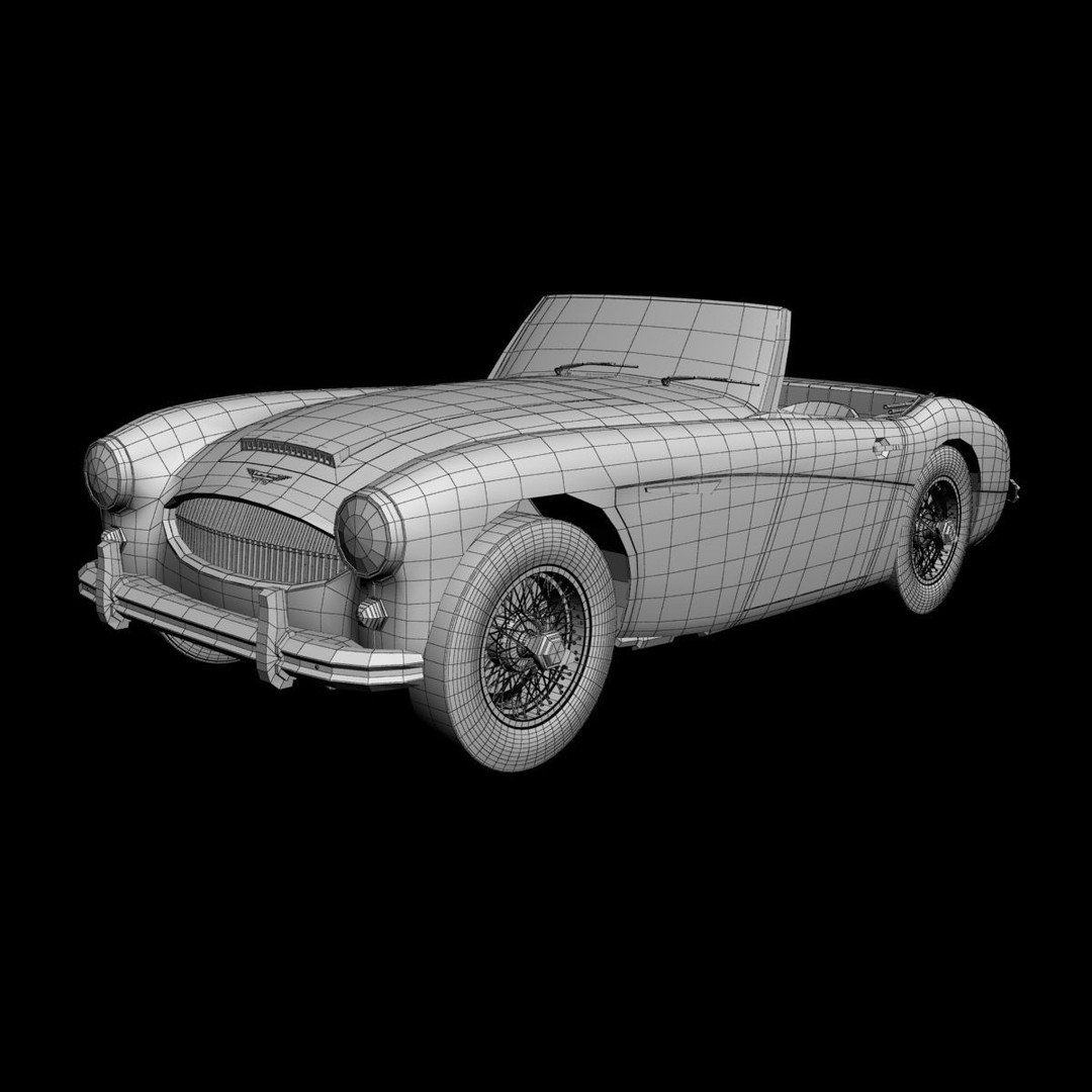 Austin-Healey 3000 3D Model – High Poly Classic Car, FBX, OBJ - View 15