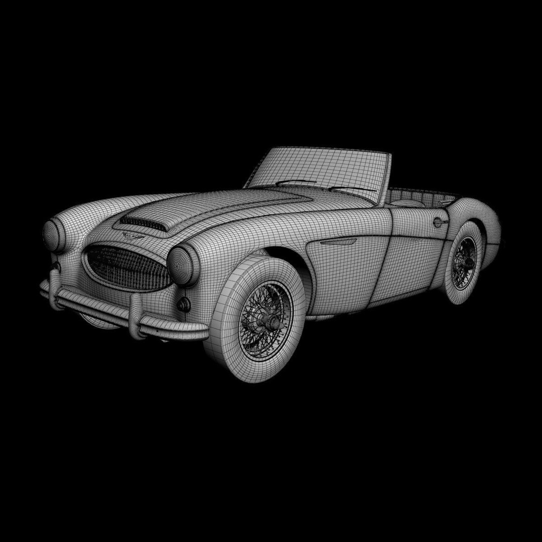 Austin-Healey 3000 3D Model – High Poly Classic Car, FBX, OBJ - View 16