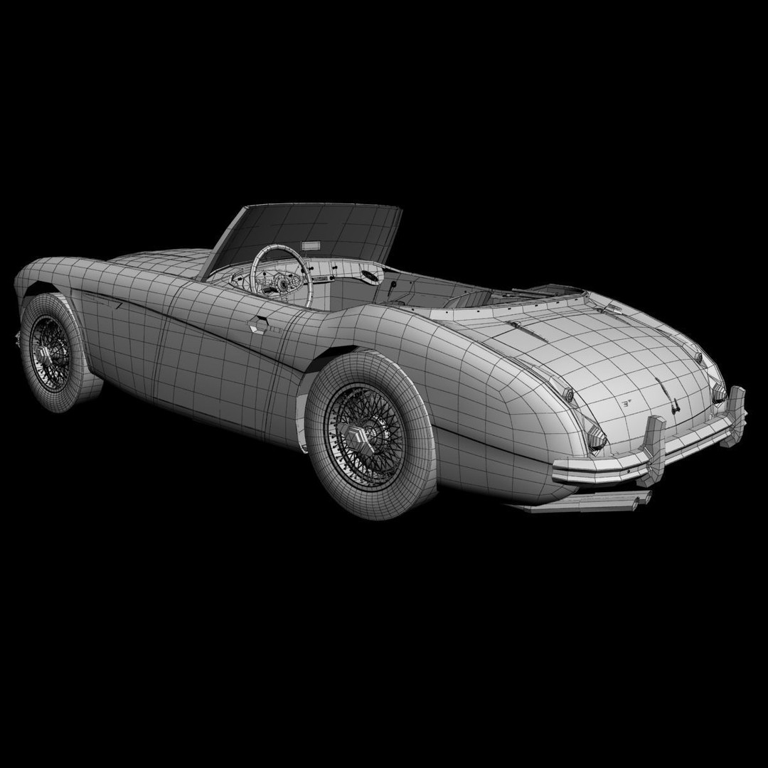 Austin-Healey 3000 3D Model – High Poly Classic Car, FBX, OBJ - View 17