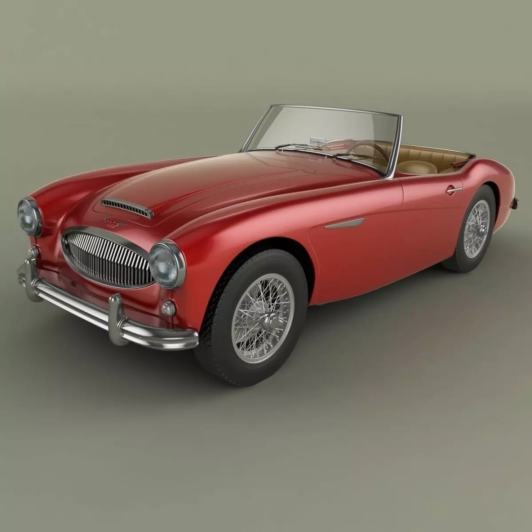 Austin-Healey 3000 3D Model – High Poly Classic Car, FBX, OBJ - View 2