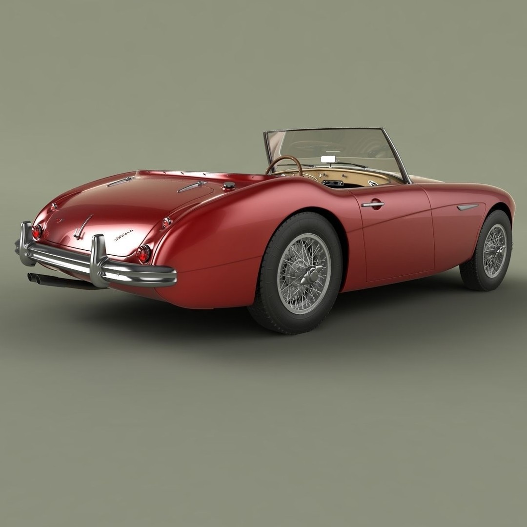 Austin-Healey 3000 3D Model – High Poly Classic Car, FBX, OBJ - View 4