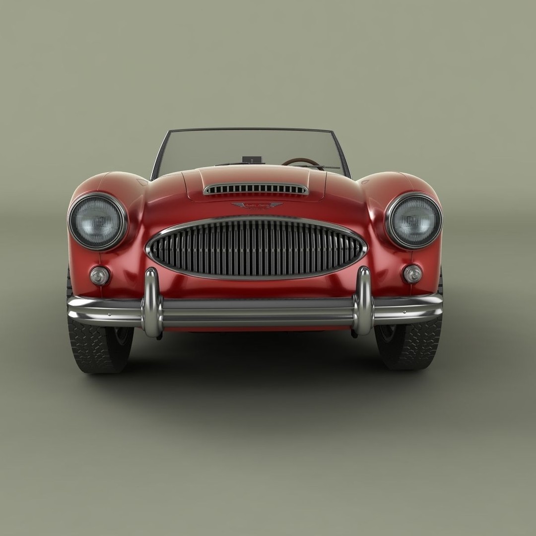 Austin-Healey 3000 3D Model – High Poly Classic Car, FBX, OBJ - View 6