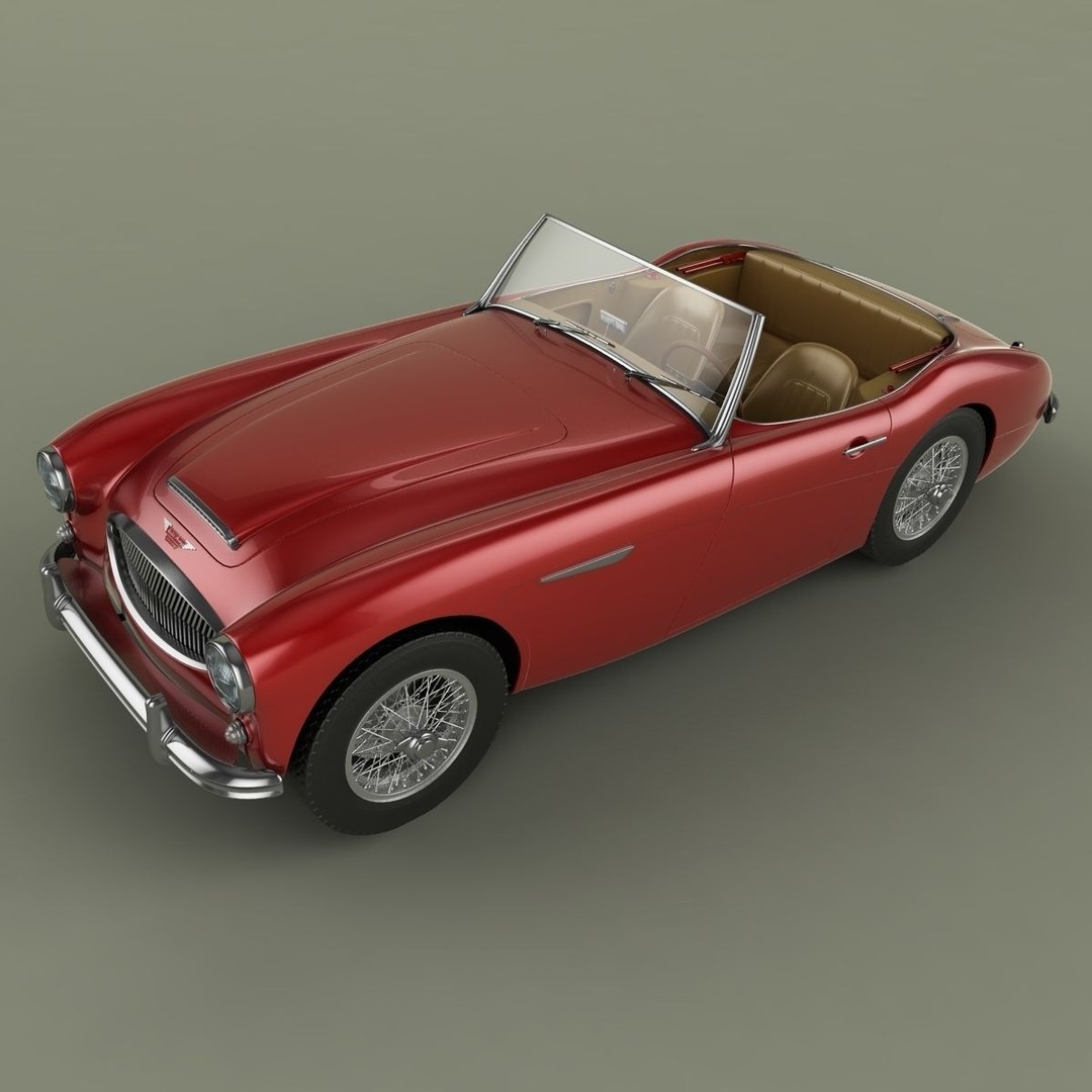 Austin-Healey 3000 3D Model – High Poly Classic Car, FBX, OBJ - View 7