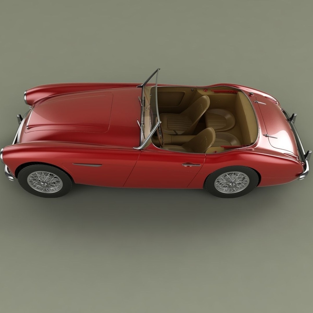 Austin-Healey 3000 3D Model – High Poly Classic Car, FBX, OBJ - View 8