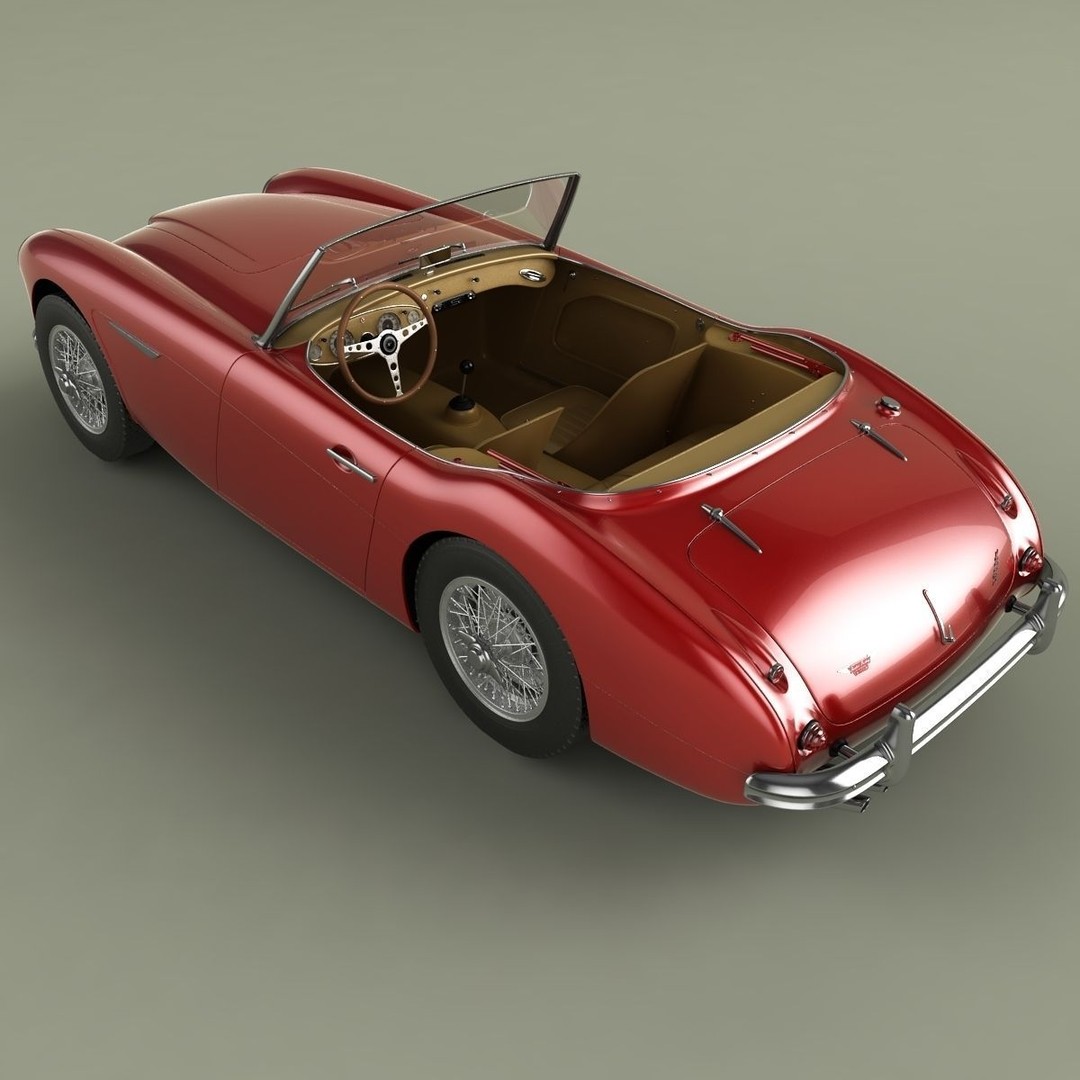 Austin-Healey 3000 3D Model – High Poly Classic Car, FBX, OBJ - View 9