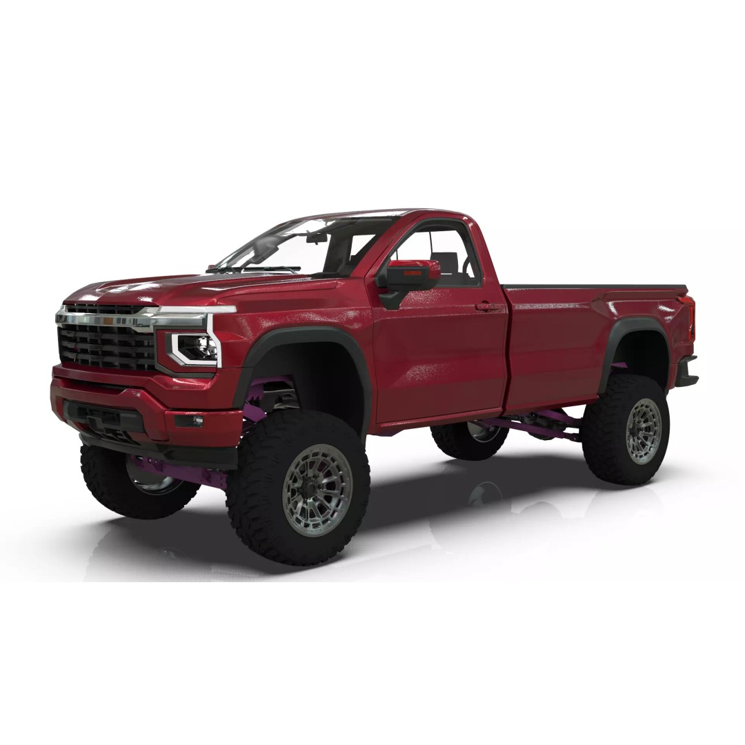 Concept 2027 Single Cab Lifted 4x4 Off-Road Pickup 3D Model – Blender Game Asset - View 12