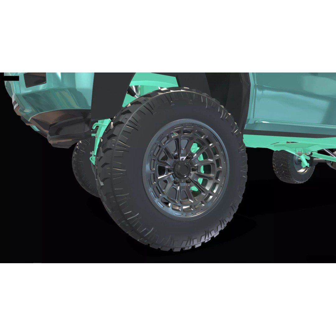 Concept 2027 Single Cab Lifted 4x4 Off-Road Pickup 3D Model – Blender Game Asset - View 23