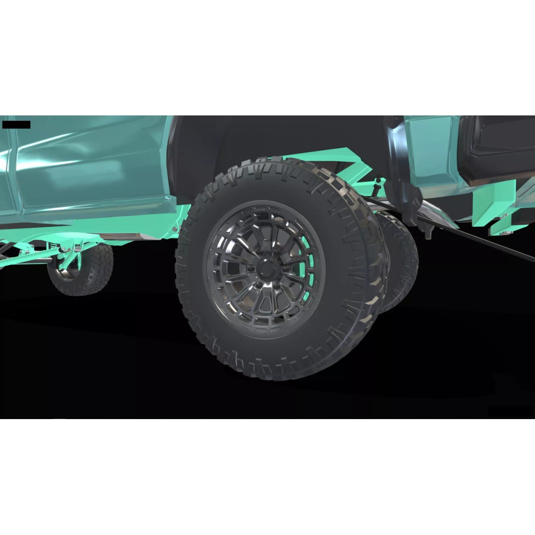 Concept 2027 Single Cab Lifted 4x4 Off-Road Pickup 3D Model – Blender Game Asset - View 24