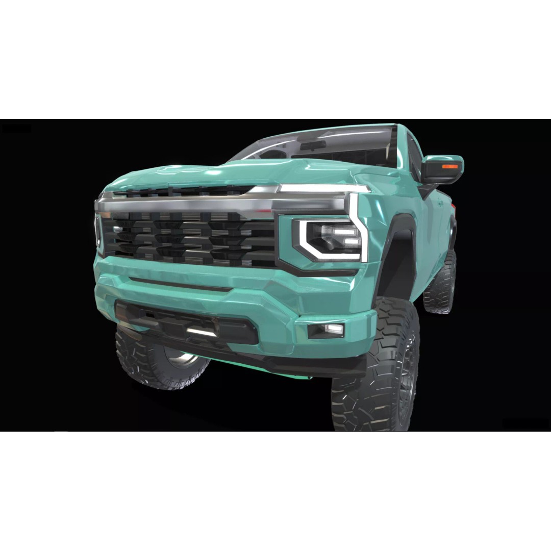 Concept 2027 Single Cab Lifted 4x4 Off-Road Pickup 3D Model – Blender Game Asset - View 25