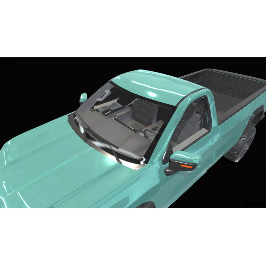 Concept 2027 Single Cab Lifted 4x4 Off-Road Pickup 3D Model – Blender Game Asset - View 26