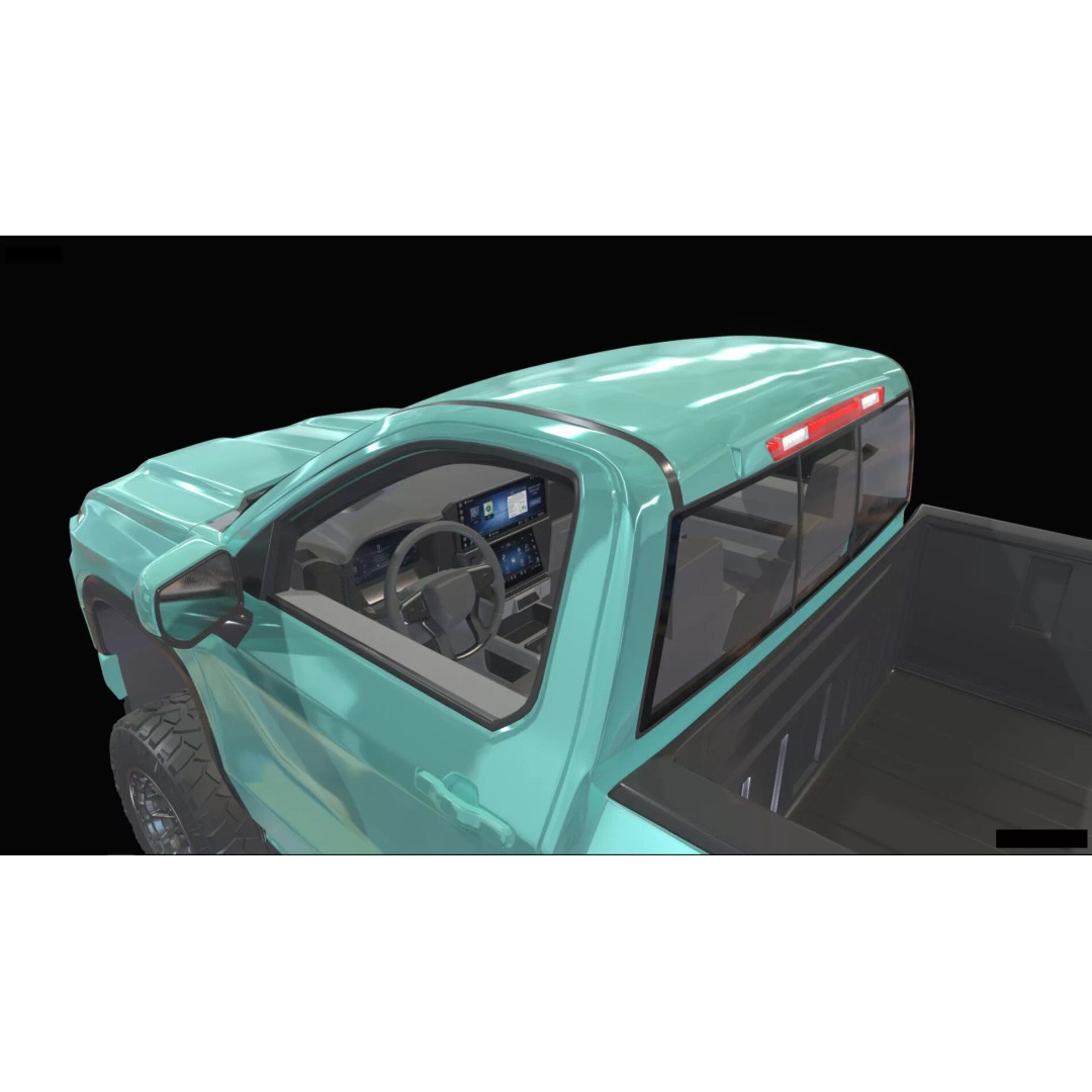 Concept 2027 Single Cab Lifted 4x4 Off-Road Pickup 3D Model – Blender Game Asset - View 27