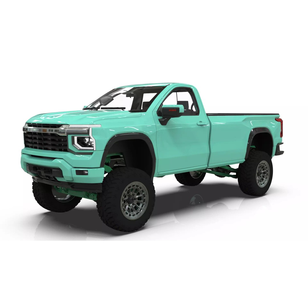 Concept 2027 Single Cab Lifted 4x4 Off-Road Pickup 3D Model – Blender Game Asset - View 3