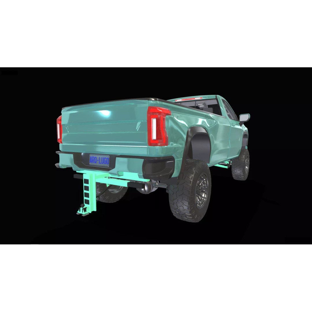 Concept 2027 Single Cab Lifted 4x4 Off-Road Pickup 3D Model – Blender Game Asset - View 33