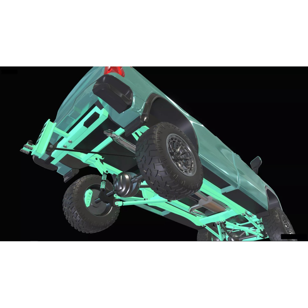 Concept 2027 Single Cab Lifted 4x4 Off-Road Pickup 3D Model – Blender Game Asset - View 34