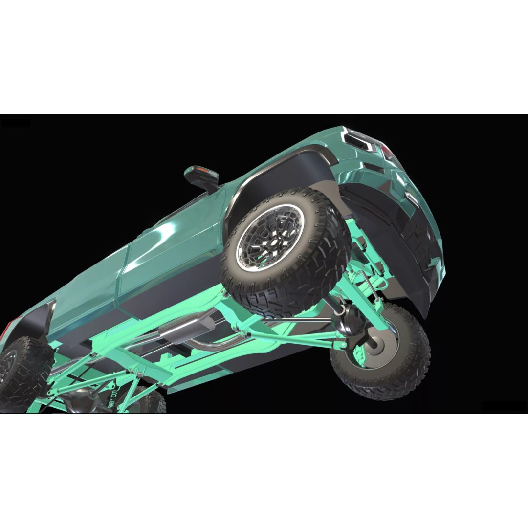 Concept 2027 Single Cab Lifted 4x4 Off-Road Pickup 3D Model – Blender Game Asset - View 35