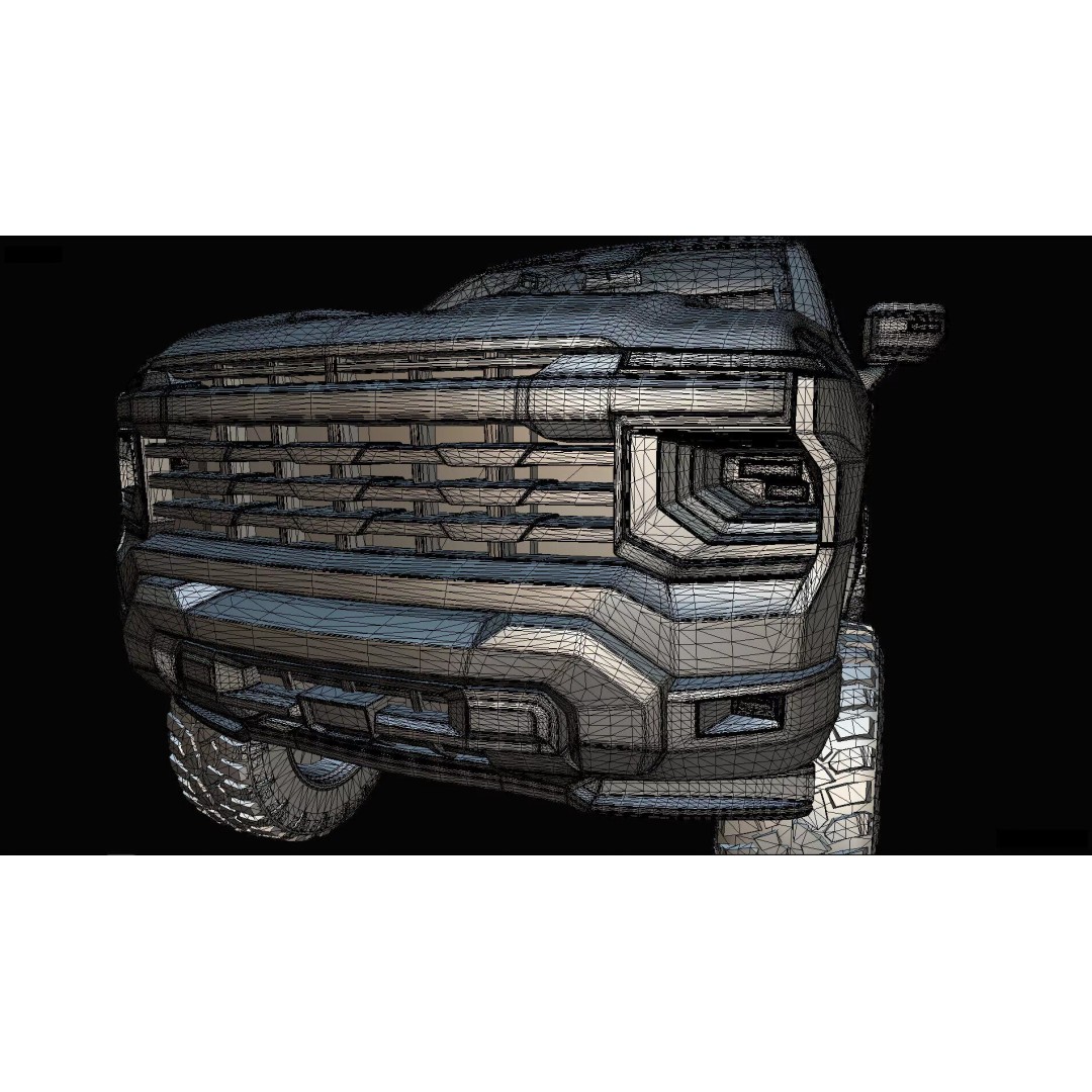 Concept 2027 Single Cab Lifted 4x4 Off-Road Pickup 3D Model – Blender Game Asset - View 38