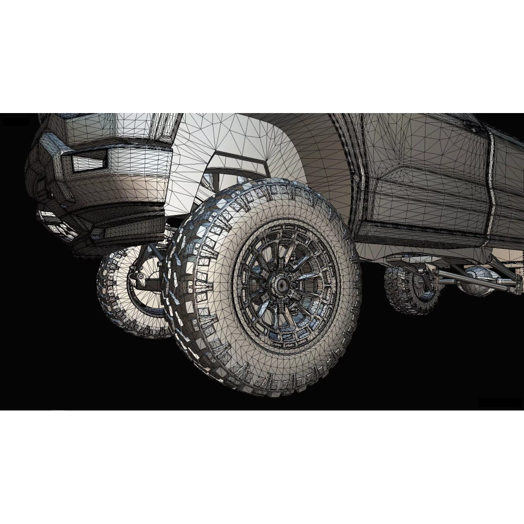 Concept 2027 Single Cab Lifted 4x4 Off-Road Pickup 3D Model – Blender Game Asset - View 39