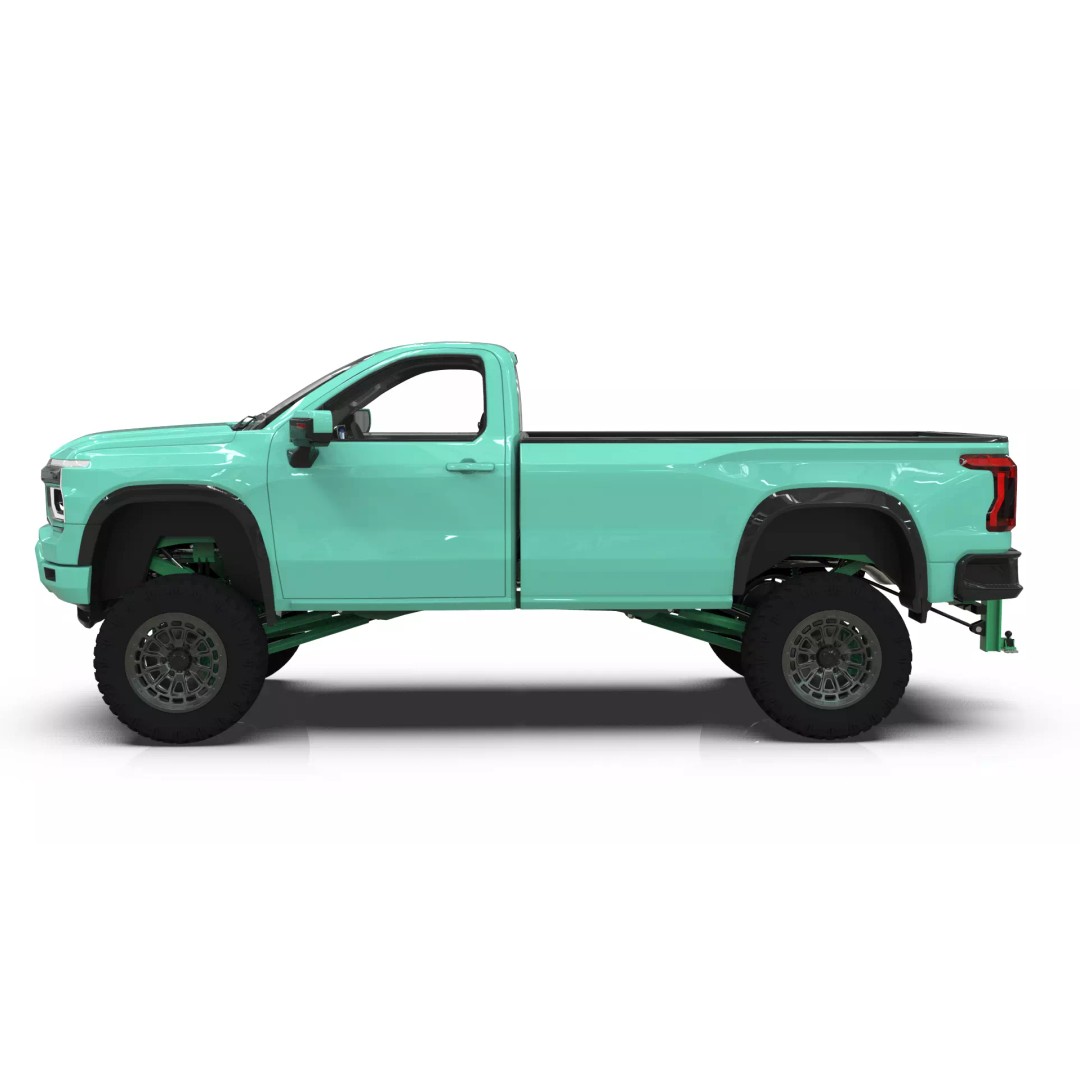Concept 2027 Single Cab Lifted 4x4 Off-Road Pickup 3D Model – Blender Game Asset - View 4