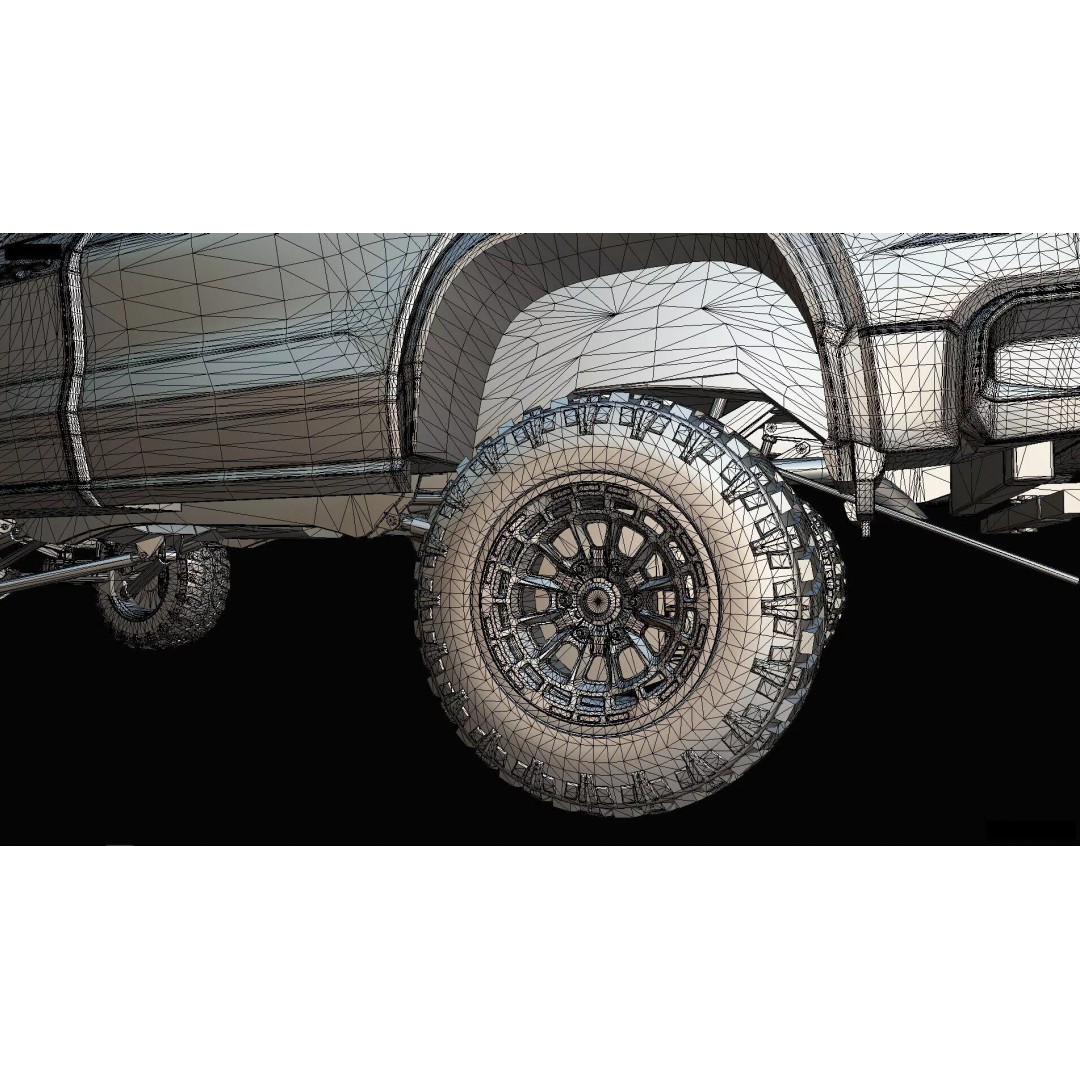 Concept 2027 Single Cab Lifted 4x4 Off-Road Pickup 3D Model – Blender Game Asset - View 40