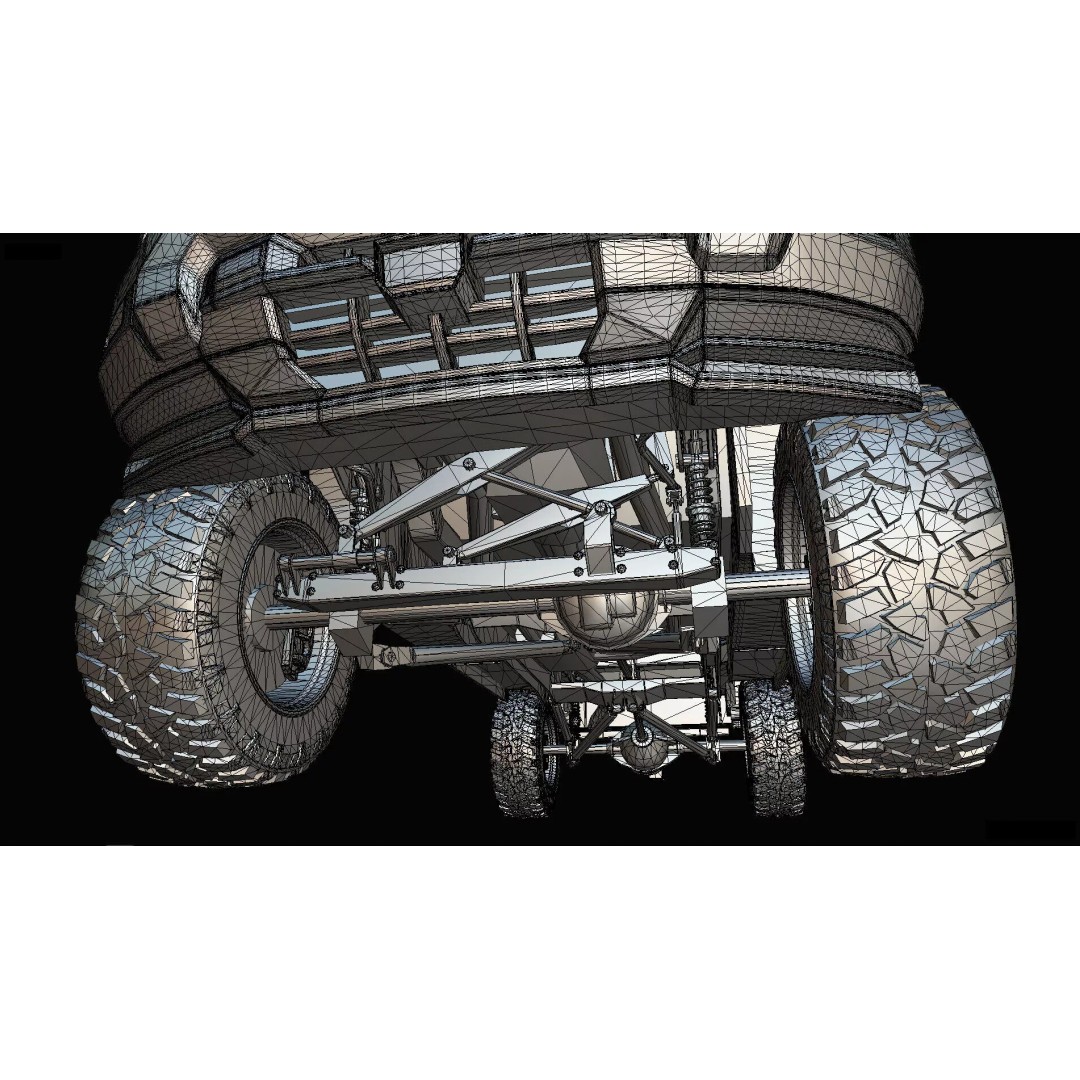 Concept 2027 Single Cab Lifted 4x4 Off-Road Pickup 3D Model – Blender Game Asset - View 42