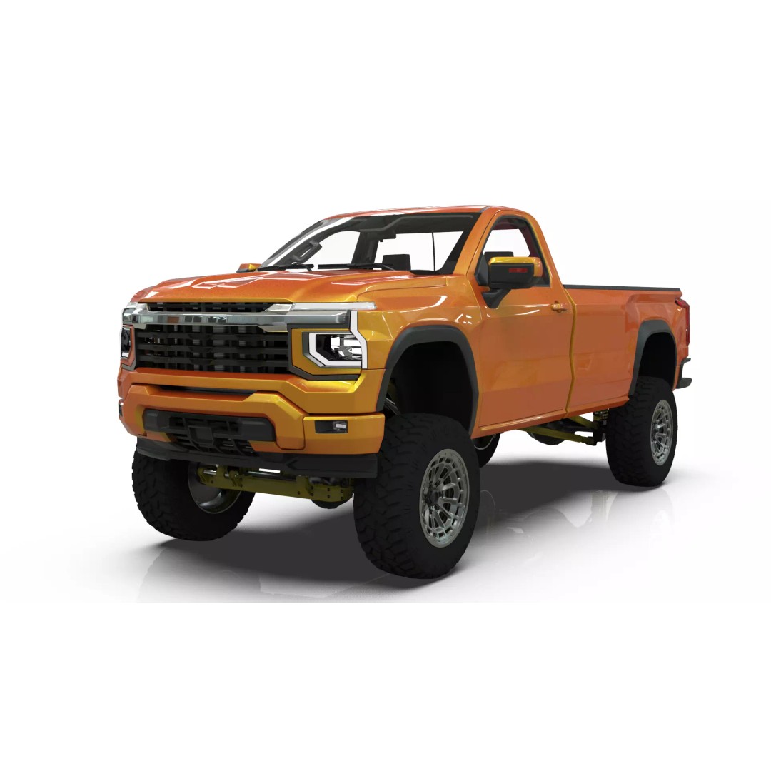 Concept 2027 Single Cab Lifted 4x4 Off-Road Pickup 3D Model – Blender Game Asset - View 8