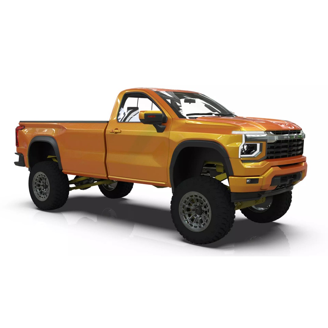 Concept 2027 Single Cab Lifted 4x4 Off-Road Pickup 3D Model – Blender Game Asset - View 9