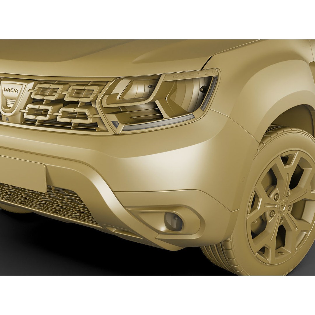Dacia Duster 2018 3D Model – Detailed SUV Asset, FBX & OBJ Formats - View 19