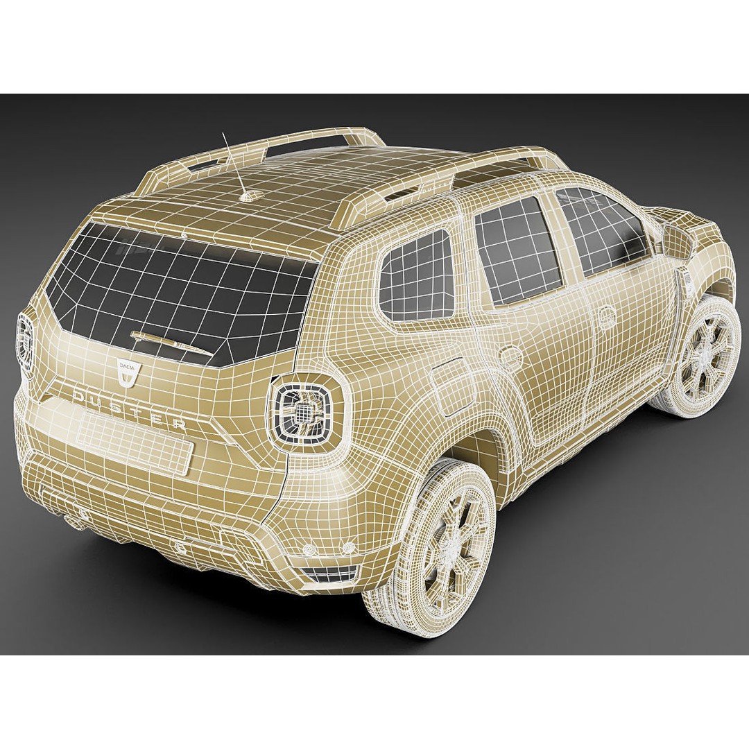 Dacia Duster 2018 3D Model – Detailed SUV Asset, FBX & OBJ Formats - View 22