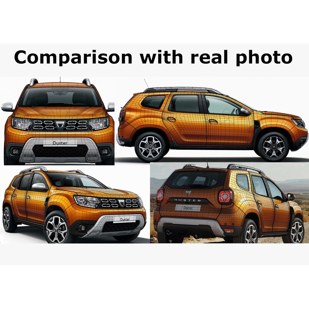 Dacia Duster 2018 3D Model – Detailed SUV Asset, FBX & OBJ Formats - View 23
